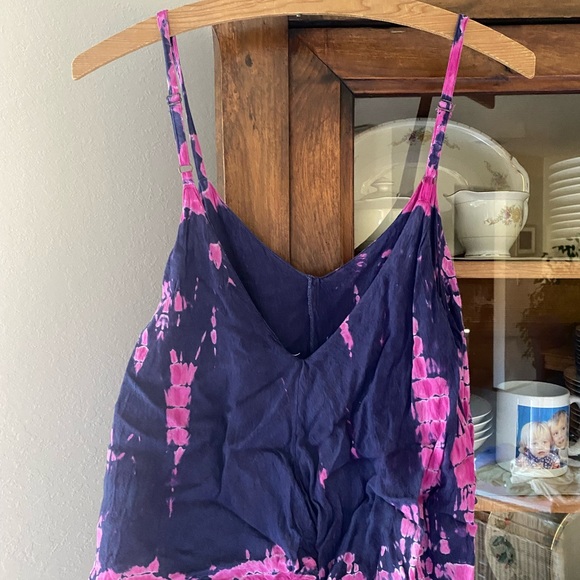 Japna Blue and Pink Tie Dye Maxi Dress - Picture 6 of 9